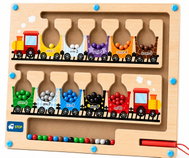 iMex Toys Montessori magnetické bludiště ze dřeva – učení barev a počítání - Educational Set