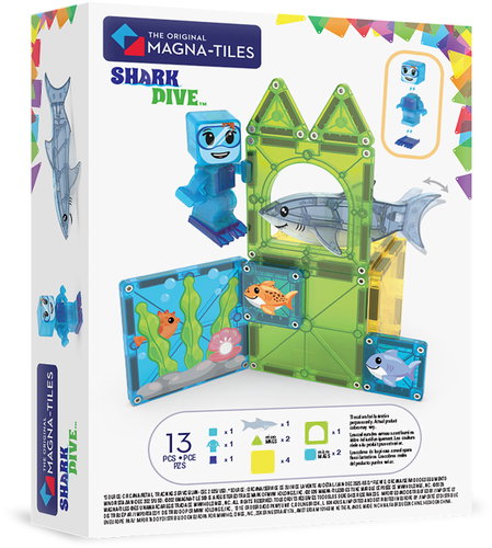 MAGNA-TILES Shark Dive 13 Pieces - Building Set - Main image