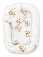 Baby Nellys Reversible Sleepy Teddy Nest with Mat + 3D Pillow, White - Baby Nest