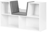 ECOTOYS ZKB-5W Dětská policová skříňka se sedátkem a lavicí, bílá - Organiser