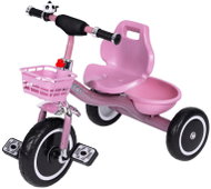 ECOTOYS WQL-1999 Tříkolka se zvonkem a košíky, růžová - Tricycle