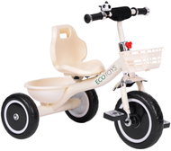 ECOTOYS WQL-1999 Tříkolka se zvonkem a košíky, béžová - Tricycle