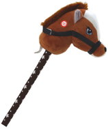 LEAN Toys 19538 Kůň na tyči Hobby Horse, krátkosrstý se zvuky, tmavě hnědý - Stick Horse