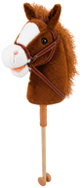 LEAN Toys 30980 Kůň na tyči se zvuky a kolečky, Hobby Horse, 100 cm, hnědý - Stick Horse