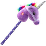 LEAN Toys 19541 Jednorožce na tyči se zvuky Hobby Horse, fialový - Stick Horse
