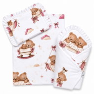 Baby Nellys 3D Doll Set, Swaddle Blanket, Duvet and Pillow, Teddy Bears - Doll Accessory