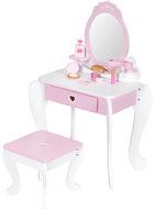 ECOTOYS 2950 Toaletní stolek se zrcadlem, stoličkou a doplňky, růžovo-bílý - Kids' Vanity
