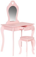 ECOTOYS FH-KF200011 Dřevěný toaletní stolek se zrcadlem a stoličkou, růžový - Kids' Vanity