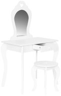 ECOTOYS FH-KF200011 Dřevěný toaletní stolek se zrcadlem a stoličkou, bílý - Kids' Vanity