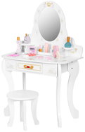 ECOTOYS W08H188B Velký dřevěný toaletní stolek se zrcadlem a doplňky - Kids' Vanity