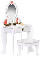 ECOTOYS W08H102B Velký dřevěný toaletní stolek se zrcadlem a stoličkou - Kids' Vanity