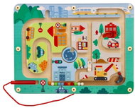 LELIN Magnetický dřevěný labyrint Vozidla - Motor Activity Maze
