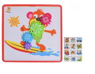 Mikrotrading Mozaika s pohyblivými kolečky, 12 druhů obrázků - Motor Skill Toy