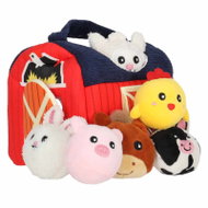 KIK KX2568 Plyšový senzorický domeček se zvířátky farma, 7 ks - Baby Toy