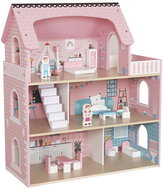 Kruzzel 26364 Domeček pro panenky XXL s LED osvětlením, dřevěný - Doll House