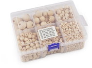 Empt Sada přírodních dřevěných korálků v boxu, 6 velikostí - Beads