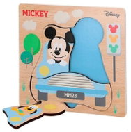 Mikrotrading Mickey Mouse puzzle dřevěné 21 × 21 cm, 4 dílky, 2 druhy ve fólii - Wooden Puzzle