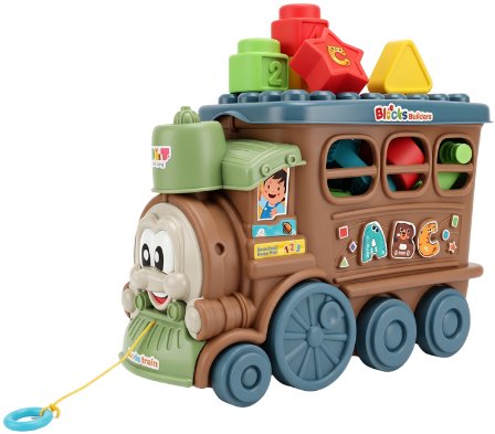 Bavytoy Pull-Along Train with Soft Blocks 2-in-1 Main image Bavytoy Pull-Along Train with Soft Blocks 2-in-1 - Push and Pull Toy - Main image