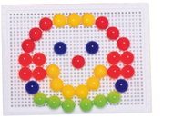 Mikrotrading Mosaic Pegs 50 pcs with Board in a Box - Motor Skill Toy