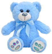 Mikrotrading Medvěd plyšový 25 cm sedící s mašlí - Soft Toy