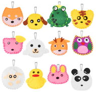 Kruzzel 28131 creative sewing kit for children, 12 animals and keyrings - Sewing for Kids