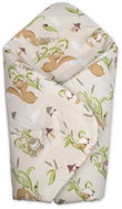 Baby Nellys Squirrels, beige, grey - Swaddle Blanket