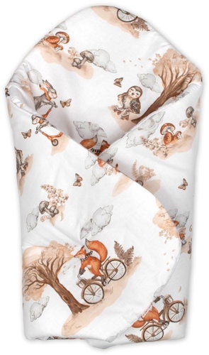 Baby Nellys Fox, beige, white Main image Baby Nellys Fox, beige, white - Swaddle Blanket - Main image