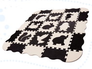 Tulimi Pěnová podložka puzzle, 114 × 114 cm, 25 ks, černo-bílé - Foam Puzzle