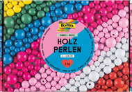 FOLIA Dřevěné korálky VELKÝ BOX, 1 kg, základní barvy - Beads