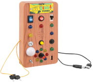 Kruzzel 28385 Montessori manipulační deska s LED spínači, tlačítky a klíčkem - Montessori Toy