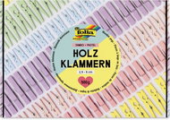 FOLIA Pastelové dřevěné kolíčky na tvoření Jumbo, 3 velikosti, 500 g - Creative Kit