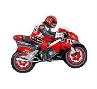 Plastic balloon 60 cm motorbike red - Balloons