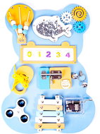 Aga4Kids Montessori dřevěná tabule Medvěd modrý - Activity board