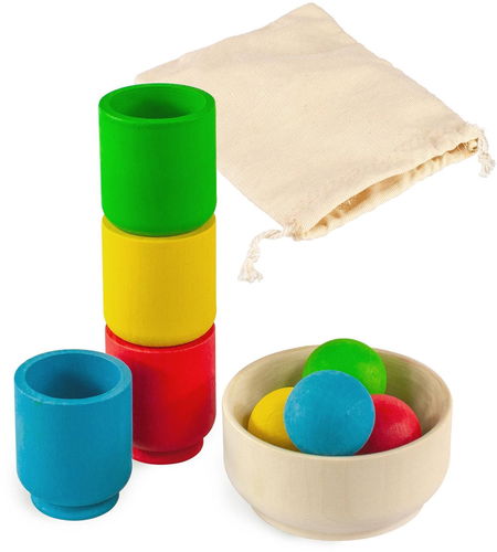 Ulanik Montessori dřevěná hračka "Balls in cups. Basic." - Vzdělávací sada - Hlavní obrázek