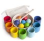 Vzdělávací sada Ulanik Montessori dřevěná hračka "Rainbow: balls in cups" - Vzdělávací sada