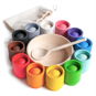 Educational Set Ulanik Montessori wooden toy "Balls in cups" - Vzdělávací sada