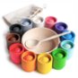 Vzdělávací sada Ulanik Montessori dřevěná hračka "Balls in cups" - Vzdělávací sada