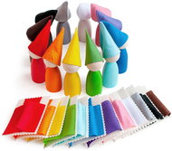 Ulanik Montessori wooden toy "Peg Dolls with hats and beds" - Educational Set