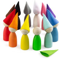 Ulanik Montessori dřevěná hračka „Peg Dolls with Hats? - Vzdělávací sada