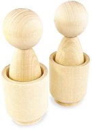 Ulanik Montessori wooden toy "Unfinished Peg Dolls in Cups" 2pcs - Educational Set