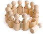 Vzdělávací sada Ulanik Montessori dřevěná hračka "Peg Dolls in Cups" - Vzdělávací sada