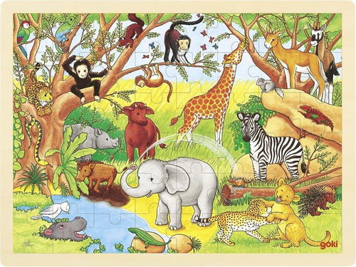 Goki Dřevěné puzzle Afrika 48 dílků - Puzzle - Hlavní obrázek