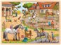 Goki Dřevěné puzzle Jezdecká stáj 96 dílků - Puzzle
