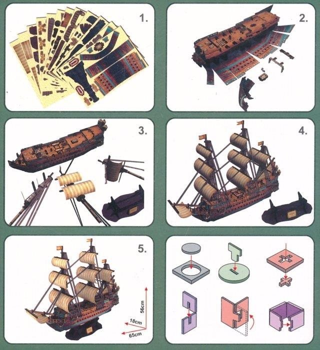 Cubicfun 3D puzzle Sailing Ship San Felipe 248 pieces - 3D Puzzle
