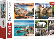 Trefl Puzzle Santorini, Venice, Sully-sur-Loire Castle and Cats 4x1000 pieces - Jigsaw