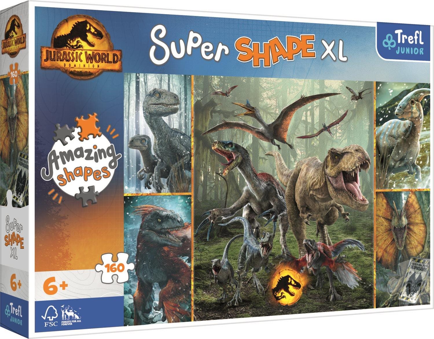 Trefl Puzzle Super Shape XL Jurský svět: Neobvyklí dinosauři 160 dílků ...
