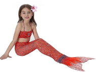 Surtep Swimsuit Mermaid Mermaid 3-pack Red Sea Vel. 110 - Mermaid Costume