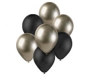 Sada latexových balónků - chromovaná prosecco,černá 7 ks - 30 cm - Balloons