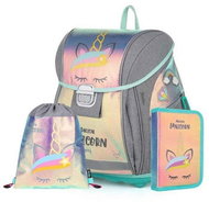 Oxybag PREMIUM LIGHT Unicorn iconic briefcase for first graders - 3 pieces - School Set