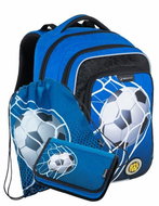 School backpack set for first graders BAGMASTER LUMI 21 B BLUE/BLACK - 3 pieces - School Set